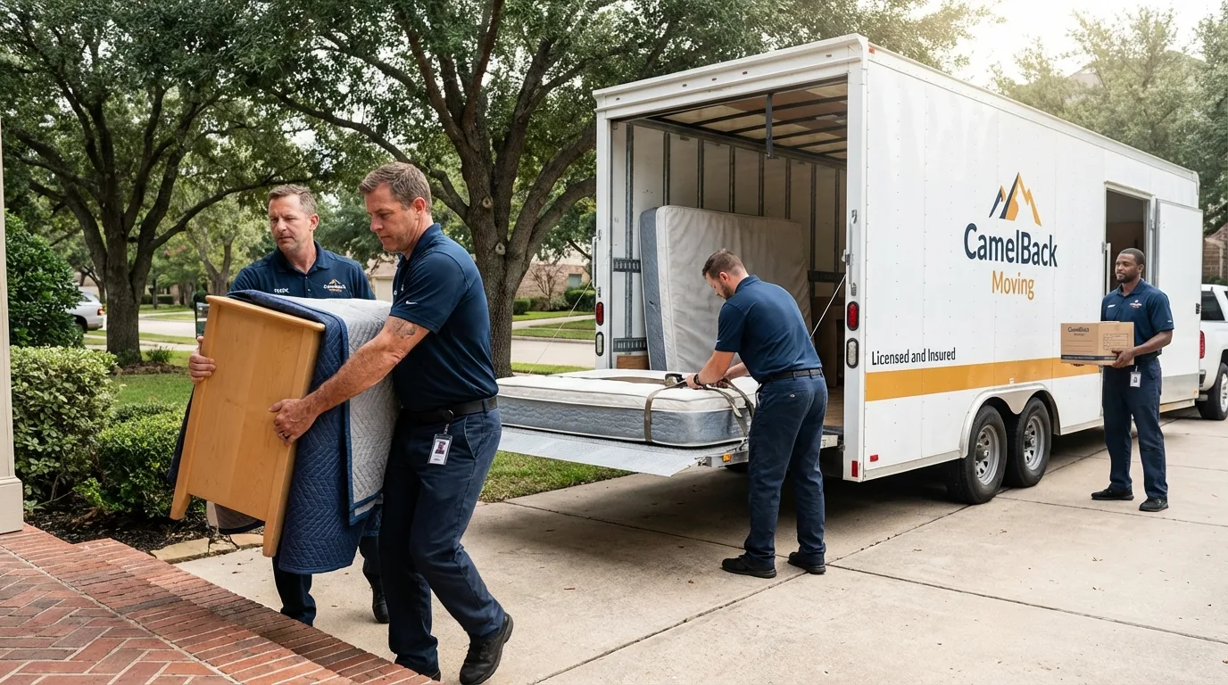 Crew loading residential truck for cross-state move from Granite City, IL
